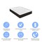Emma and Oliver Drift 10 Inch Hybrid Mattress, High Density Cooling Foam and Pocket Spring Mattress in a Box, CertiPur-US Certified Foam, White/Black